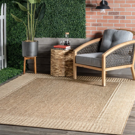 Dywan Alegre Bordered Power Loom Tan IndoorOutdoor