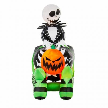 6,5 stopy LED Jack Skellington na nadmuchiwanych saniach trumiennych