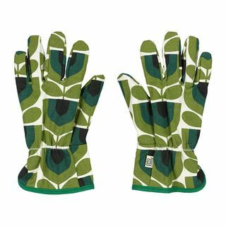 Zielone rękawiczki doniczkowe z nadrukiem