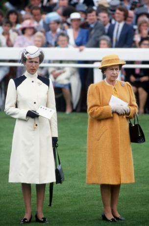 Princess Anne with the Queen at Epsom Derby, 1985