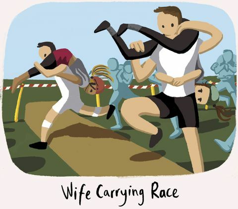 Wyścig żony - najdziwniejsze brytyjskie tradycje - Domki z postaciami