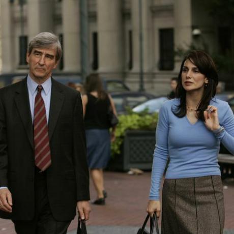 Law Order Bible Story odcinek 11 wyemitowany 12072005 na zdjęciu l r sam waterson jako wykonawczy ada jack mccoy, annie Parisse as ada alexandra borgia zdjęcie will hartnbcu zdjęcie banknbcuniversal via getty images via getty obrazy