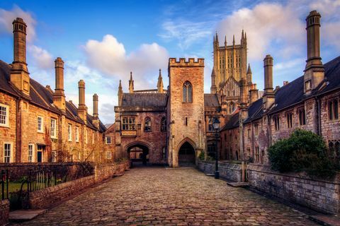 Vicars Close, Katedra Wells, Somerset, Anglia