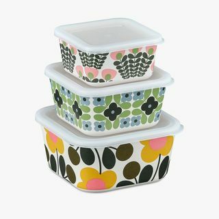 Orla Kiely Flower Bambusowe pudełka do przechowywania żywności, zestaw 3 sztuk, wiele