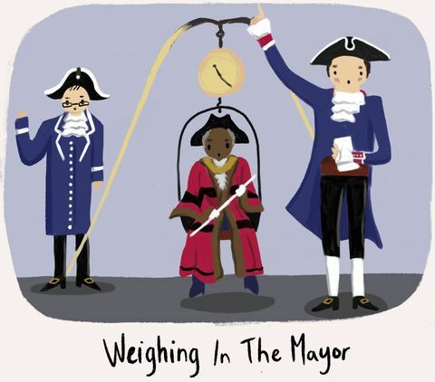 Weighing In Mayor - najdziwniejsze brytyjskie tradycje - Domki z postaciami