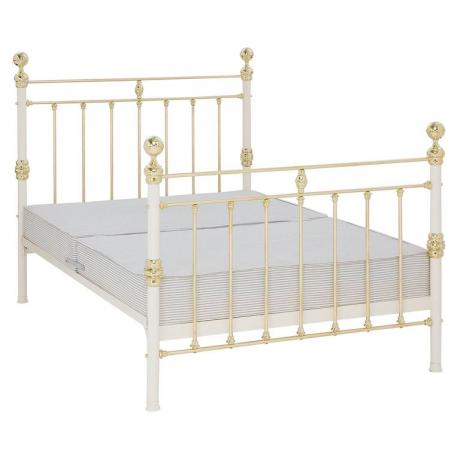 Łóżko z kutego żelaza i mosiądzu Co. George Sprung Bed Frame