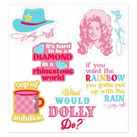 Wielokolorowe naklejki winylowe wielokrotnego użytku Dolly Parton