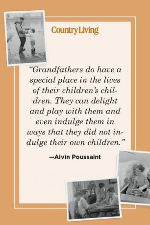 „dziadkowie mają szczególne miejsce w życiu dzieci swoich dzieci, które mogą zachwycać i bawić się z nimi, a nawet dogadzać im w sposób, w jaki nie oddawali się własnym dzieciom” —alvin poussaint