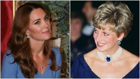 podzielony obraz Kate Middleton i księżnej Diany