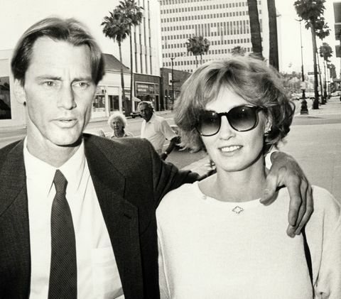 Sam Shepard i Jessica Lange podczas premiery filmu „The Natural” w Los Angeles w 1984 r