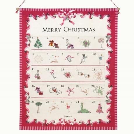 Kalendarz adwentowy z tkaniny świątecznej