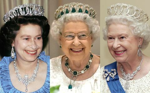Królowa Elżbieta, tiara, Włodzimierz, szmaragdy, perły