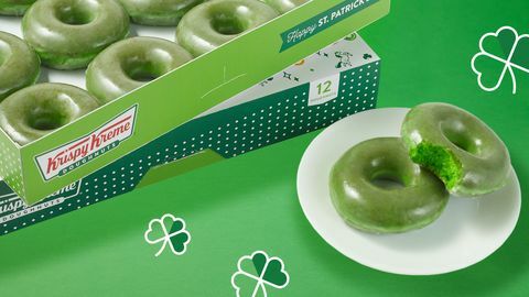 krispy kreme st patrick's day green riginal glazurowany pączek