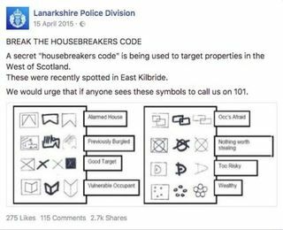 Włamywacze używają tego kodu do oznaczenia domu na włamanie