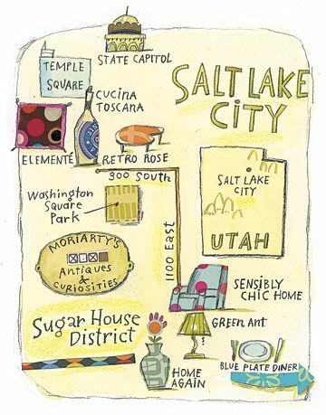 Ilustrowana mapa Salt Lake City