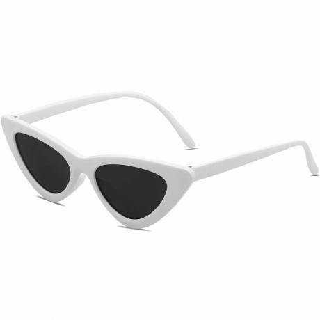 Białe okulary przeciwsłoneczne kocie oko