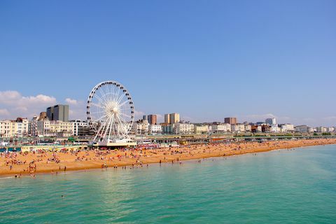 Panoramiczny widok na plażę Brighton