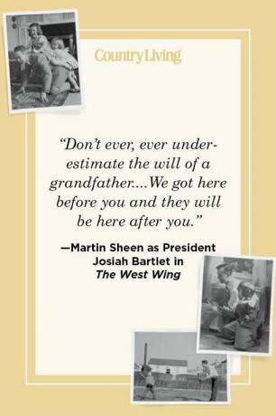 „Nigdy, przenigdy nie lekceważ woli dziadka, który przybyliśmy tu przed tobą, a oni będą tutaj po tobie” — Martin Sheen jako prezydent Josiah Bartlet w zachodnim skrzydle